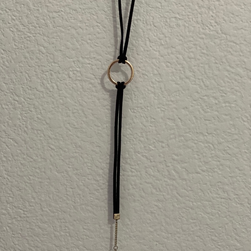 Black and Gold Hoop Choker